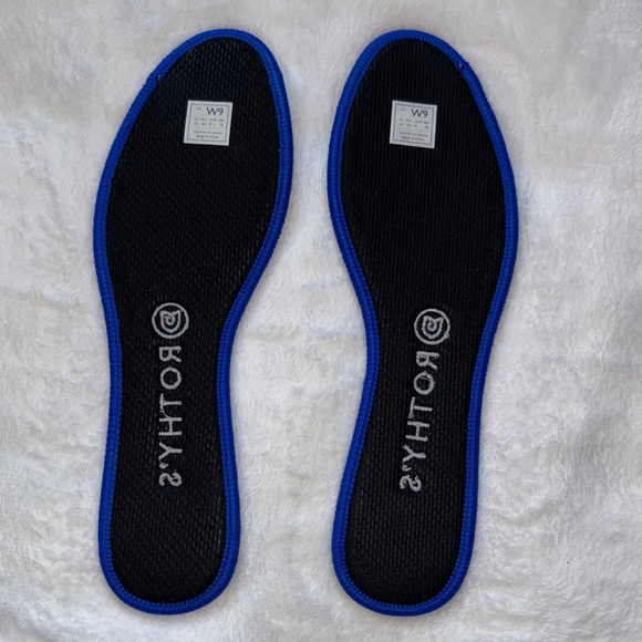 Rothy's Elegant Black Flats with Blue Trim - Picture 4 of 10